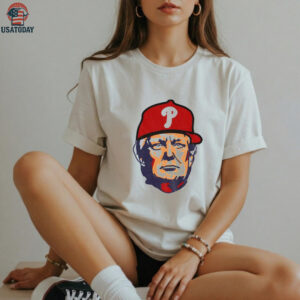 Donald Trump big head with Philadelphia Phillies hat MLB Baseball Champions 2025 shirt