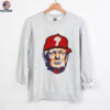 Donald Trump big head with Philadelphia Phillies hat MLB Baseball Champions 2025 shirt