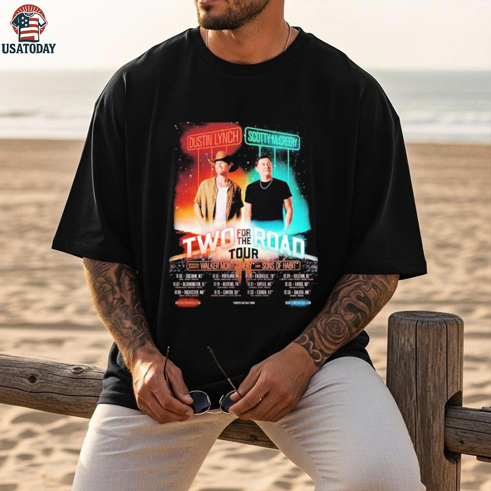 Dustin Lynch And Scotty McCreery Two For The Road Tour 2025 Dates T Shirts Dustin Lynch And Scotty McCreery Two For The Road Tour 2025 Dates T Shirts