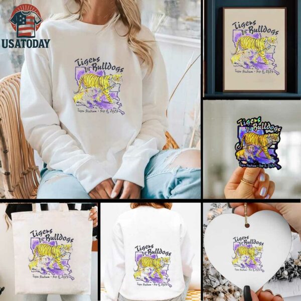 LSU Tigers vs LA Tech Bulldogs game day 2025 Tiger stadium shirt