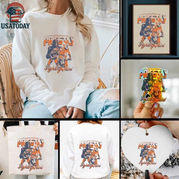 Melvin Priestly Illinois Fighting Illini football player collage graphic shirt