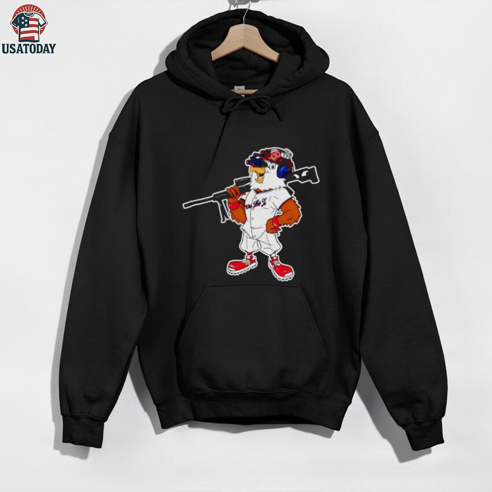Eagle wearing baseball uniform holding a rifle shirt Eagle wearing baseball uniform holding a rifle shirt