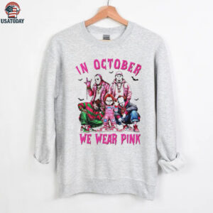 Friends Horror Breast Cancer Awareness In October We Wear Pink shirt