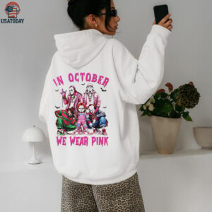 Friends Horror Breast Cancer Awareness In October We Wear Pink shirt