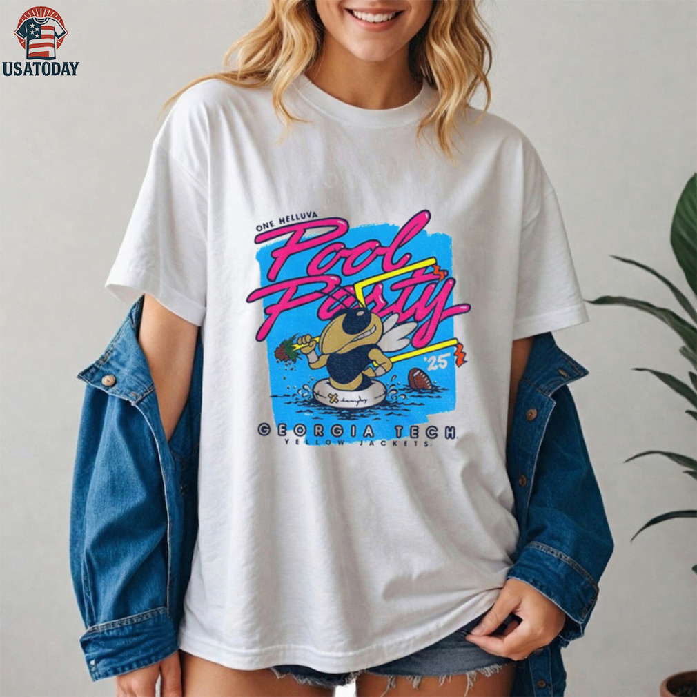 Georgia Tech Yellow Jackets One Helluva Pool Party 2025 Mascot shirt Georgia Tech Yellow Jackets One Helluva Pool Party 2025 Mascot shirt