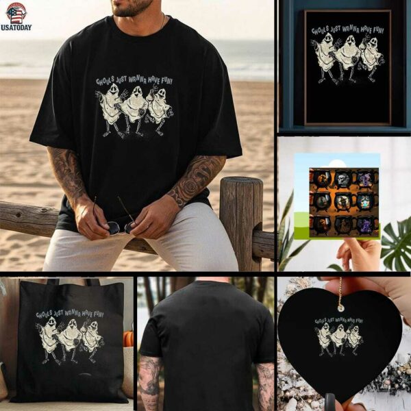 Ghost skeleton ghouls just wanna have fun Halloween shirt