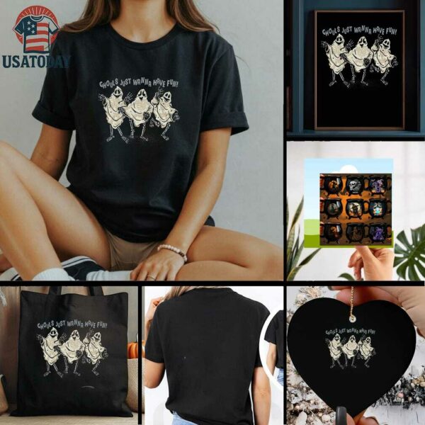 Ghost skeleton ghouls just wanna have fun Halloween shirt