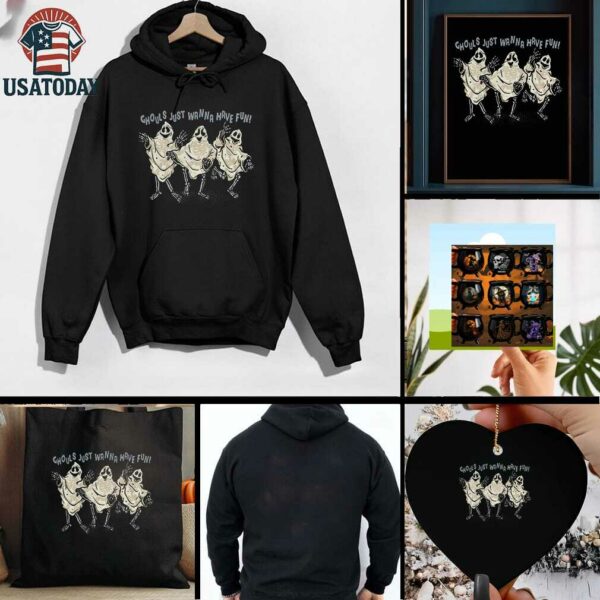 Ghost skeleton ghouls just wanna have fun Halloween shirt