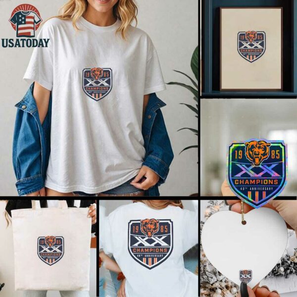 Gray Chicago Bears Super Bowl XX Champions 40th Anniversary Franklin T Shirt