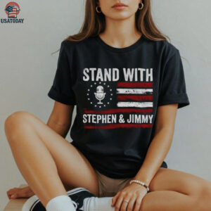 I stand with Stephen Colbert and Jimmy Kimmel Free Speech 2028 American flag shirt