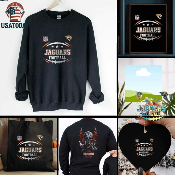 Jacksonville Jaguars NFL Harley Davidson motorcycle graphic shirt