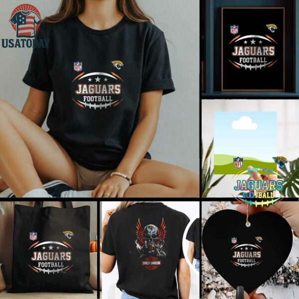 Jacksonville Jaguars NFL Harley Davidson motorcycle graphic shirt