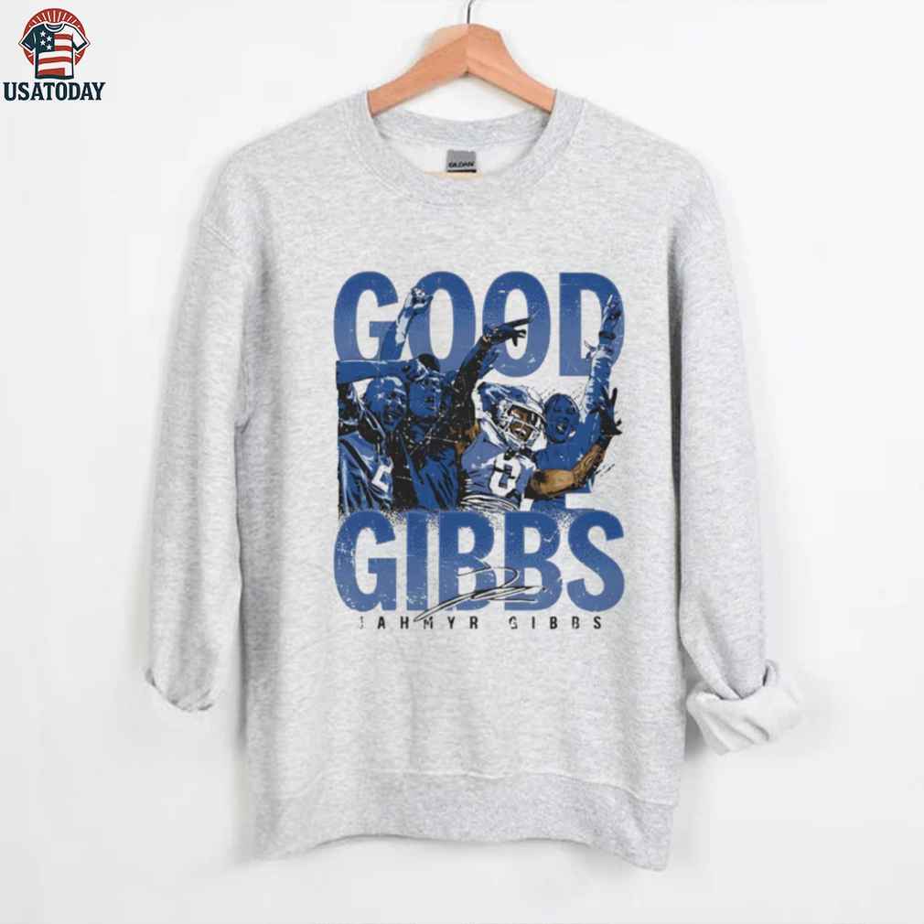 Jahmyr Gibbs Good Gibbs Detroit Lions crowd celebration signature shirt Jahmyr Gibbs Good Gibbs Detroit Lions crowd celebration signature shirt