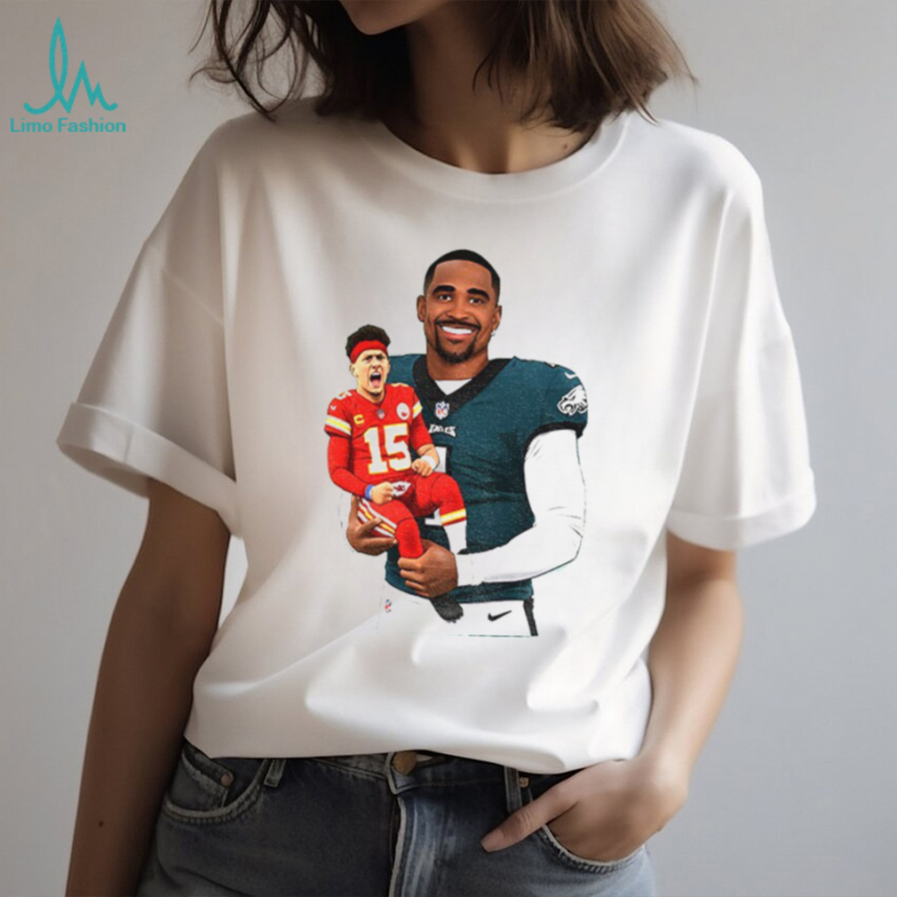 Jalen Hurts Philadelphia Eagles carry Patrick Mahomes Kansas City Chiefs funny Football fan shirt Jalen Hurts Philadelphia Eagles carry Patrick Mahomes Kansas City Chiefs funny Football fan shirt