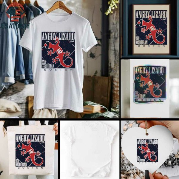Jarren Duran 16 Angry Lizard Boston Red Sox baseball shirt