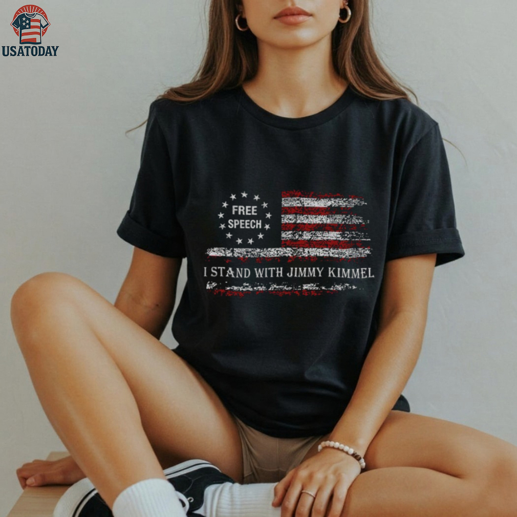 Jimmy Kimmel Free speech I stand with Jimmy Kimmel American flag retro shirt Jimmy Kimmel Free speech I stand with Jimmy Kimmel American flag retro shirt