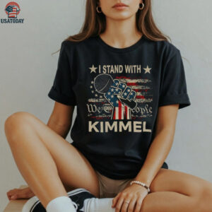 Jimmy Kimmel We the people I stand with Jimmy Kimmel American flag retro shirt