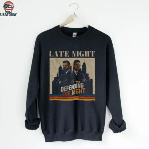 Jimmy Kimmel and Stephen Colbert late night defending the night shirt