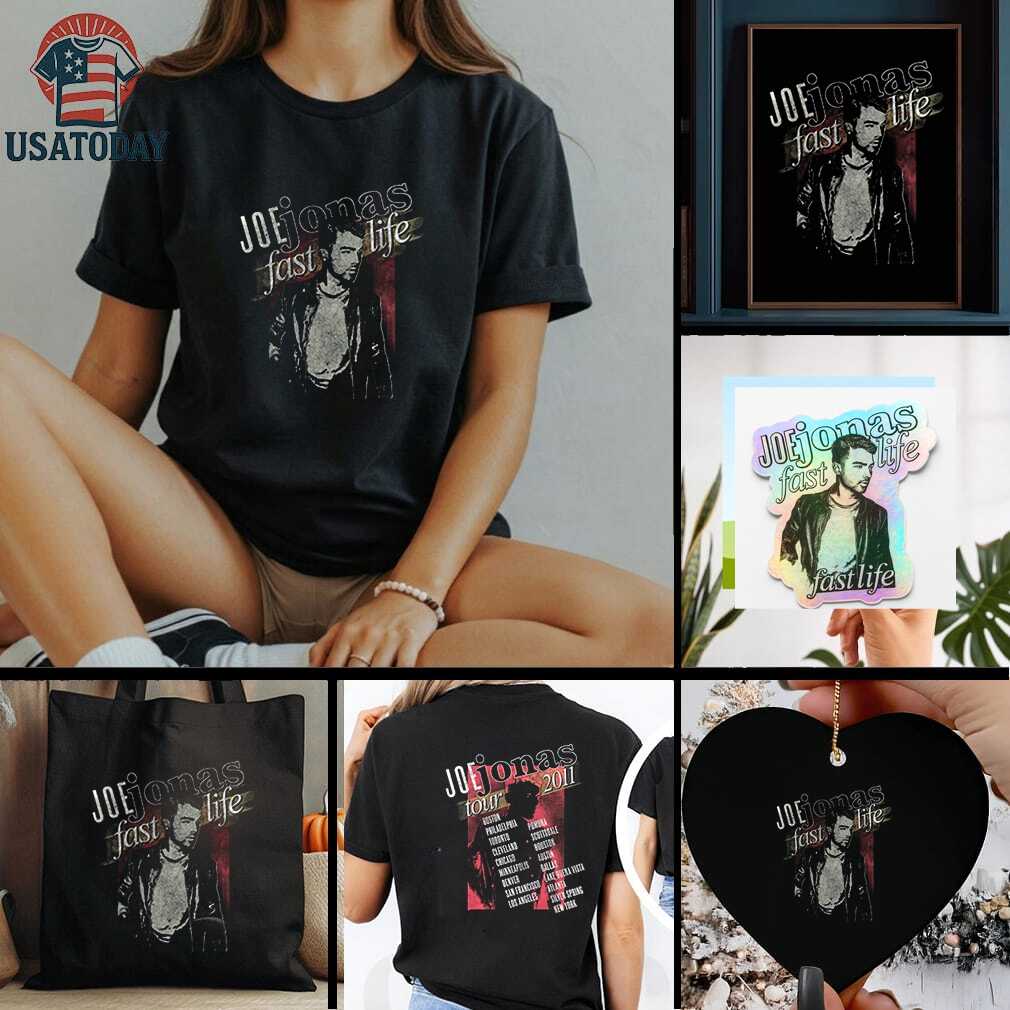 Jonas Brothers Joe Jonas fastlife tour 2011 cities shirt Jonas Brothers Joe Jonas fastlife tour 2011 cities shirt