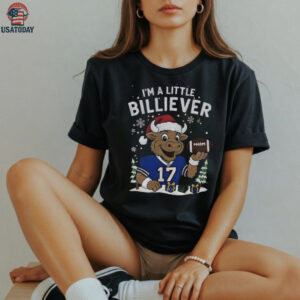 Josh Allen 17 Buffalo Bills mascot Football NFL I’m a little billiever Merry Christmas shirt