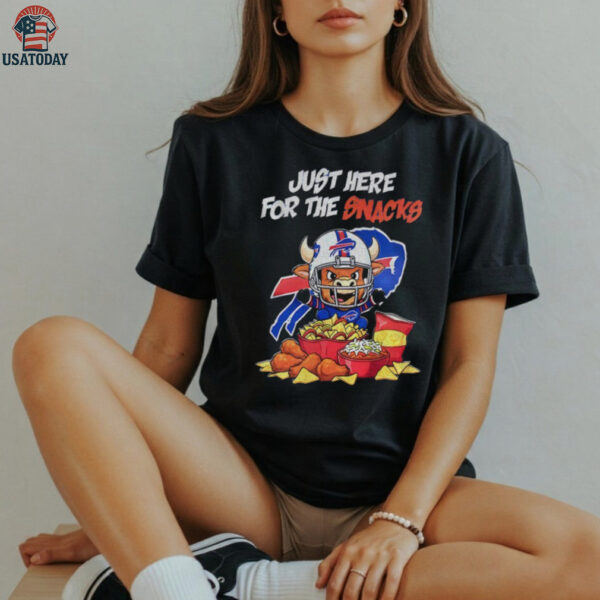 Just Here for the Snacks Buffalo Bills mascot Football NFL 2025 shirt