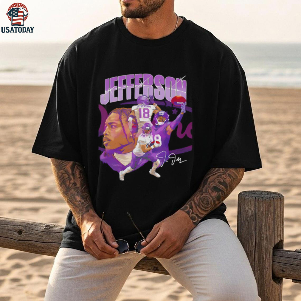 Justin Jefferson Minnesota Collage Signature Shirt Justin Jefferson Minnesota Collage Signature Shirt
