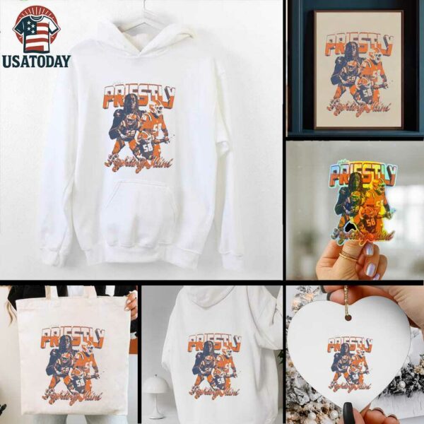 Melvin Priestly Illinois Fighting Illini football player collage graphic shirt
