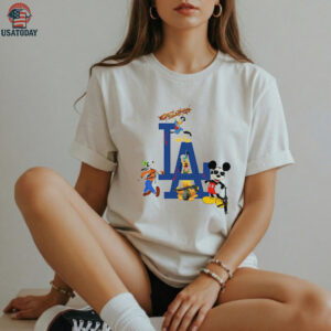Los Angeles Dodgers Disney cartoon character mashup shirt Los Angeles Dodgers Disney cartoon character mashup shirt