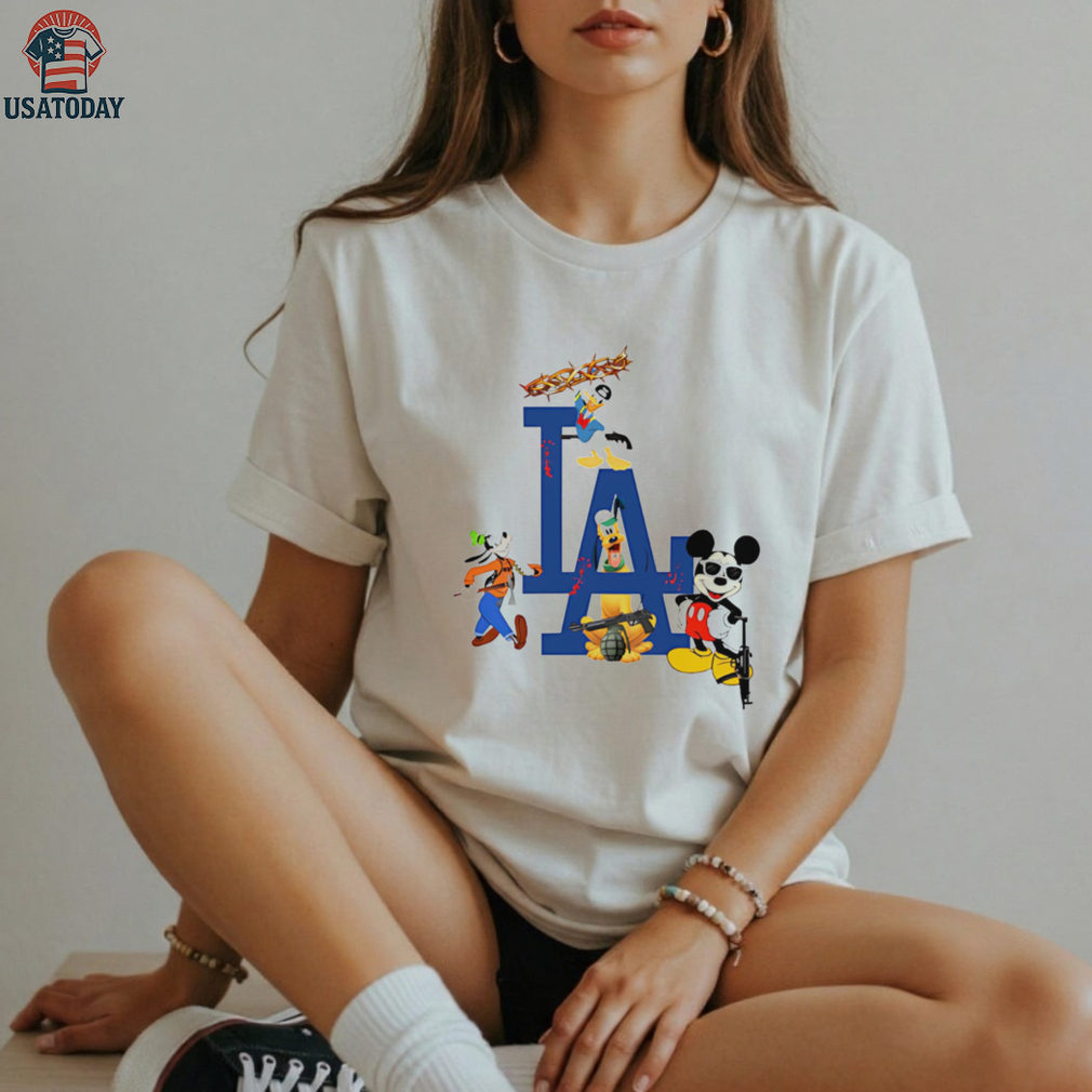 Los Angeles Dodgers Disney cartoon character mashup shirt Los Angeles Dodgers Disney cartoon character mashup shirt