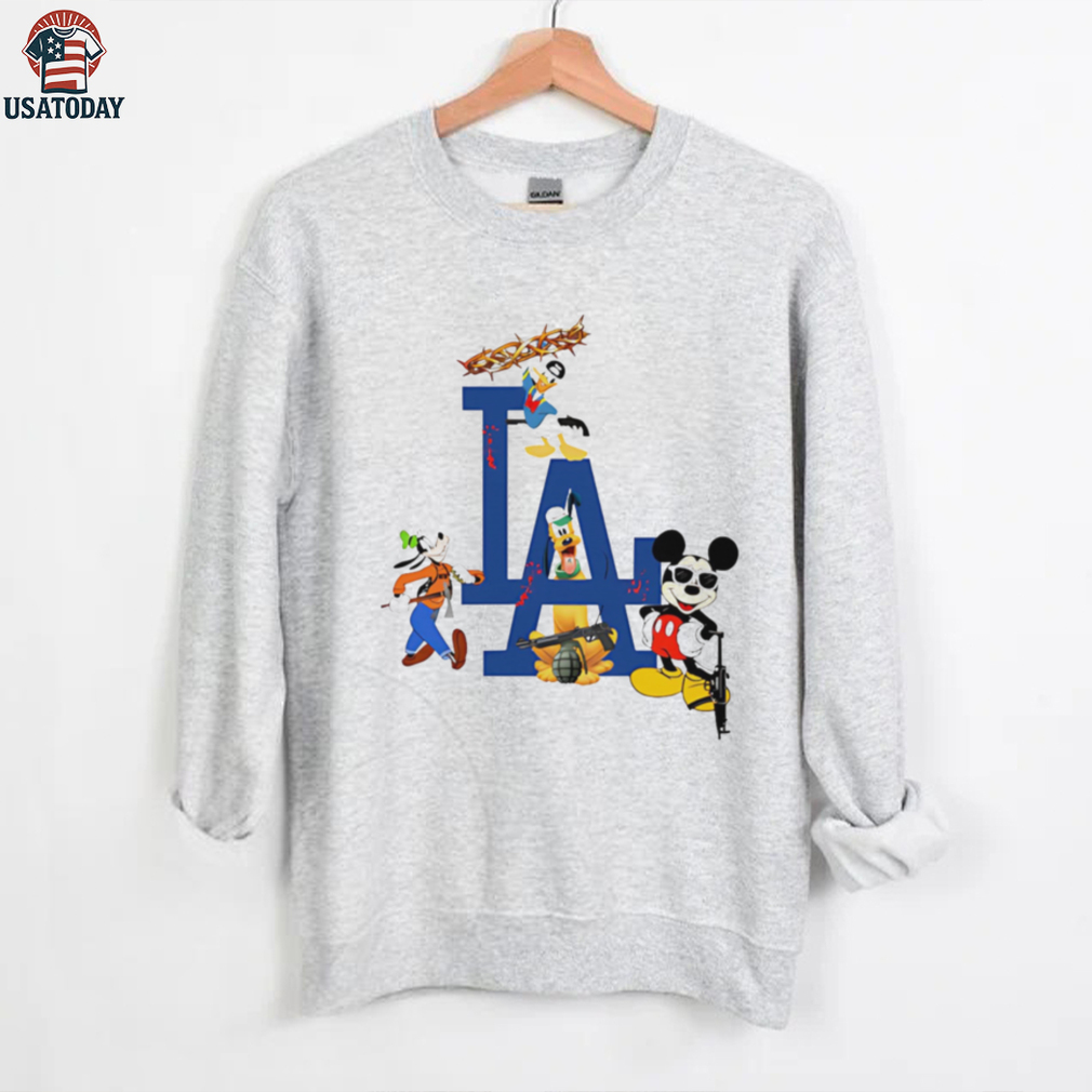 Los Angeles Dodgers Disney cartoon character mashup shirt Los Angeles Dodgers Disney cartoon character mashup shirt