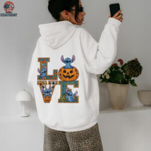 Love Stitch pumpkin spooky season Halloween 2025 shirt
