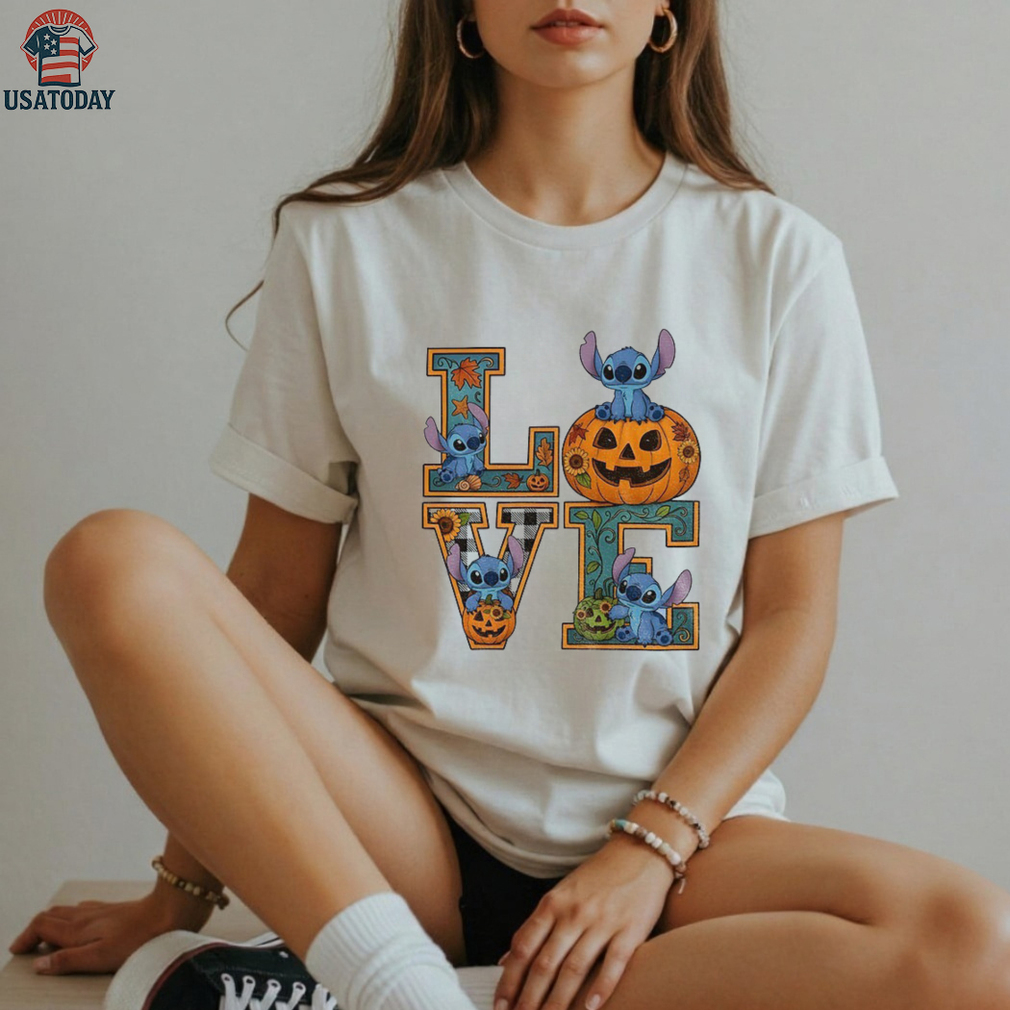 Love Stitch pumpkin spooky season Halloween 2025 shirt Love Stitch pumpkin spooky season Halloween 2025 shirt