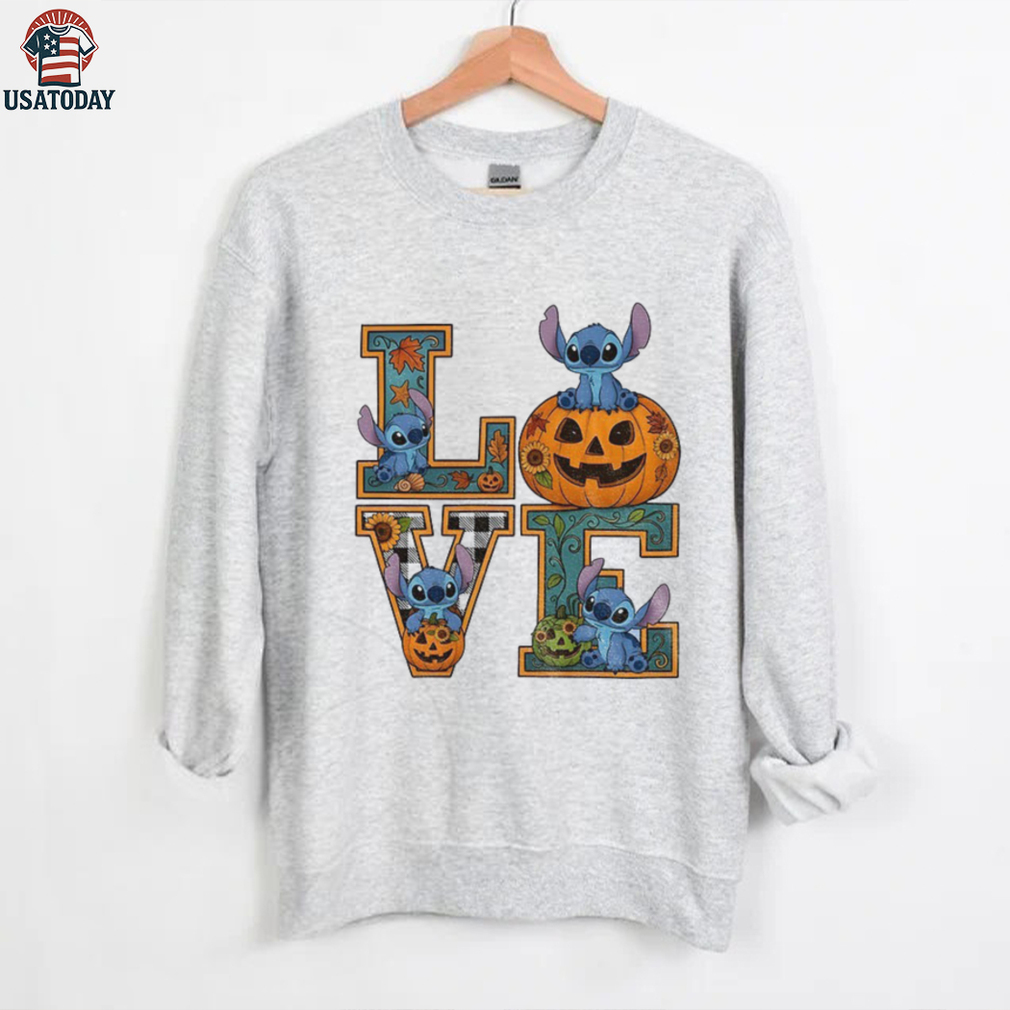 Love Stitch pumpkin spooky season Halloween 2025 shirt Love Stitch pumpkin spooky season Halloween 2025 shirt