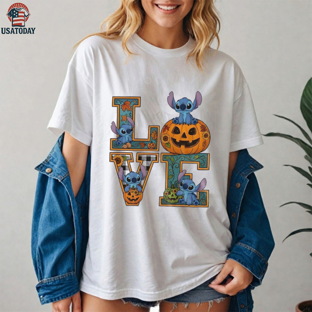 Love Stitch pumpkin spooky season Halloween 2025 shirt Love Stitch pumpkin spooky season Halloween 2025 shirt