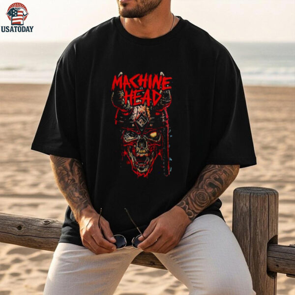 Machine Head Red Viking Skull Metal Band shirt