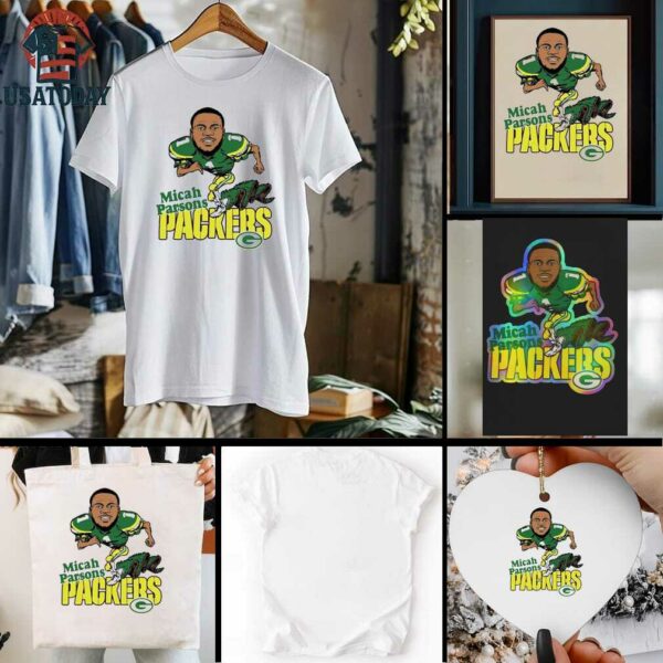 Micah Parsons Green Bay Packers Caricature Player Chibi Shirt