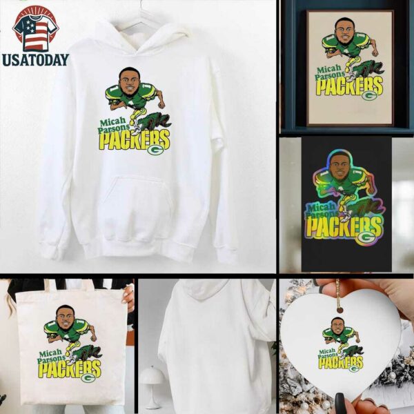 Micah Parsons Green Bay Packers Caricature Player Chibi Shirt