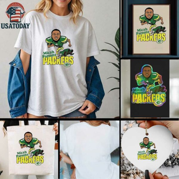 Micah Parsons Green Bay Packers Caricature Player Chibi Shirt