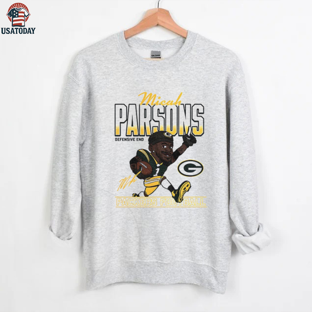 Micah Parsons cartoon Green Bay Packers NFL Football 2025 caricature signature shirt Micah Parsons cartoon Green Bay Packers NFL Football 2025 caricature signature shirt
