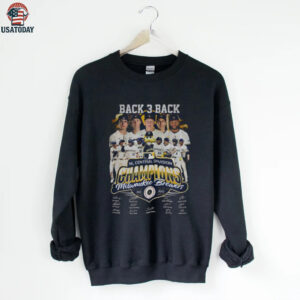 Milwaukee Brewers Baseball back 3 back NL Central Division Champions signatures shirt