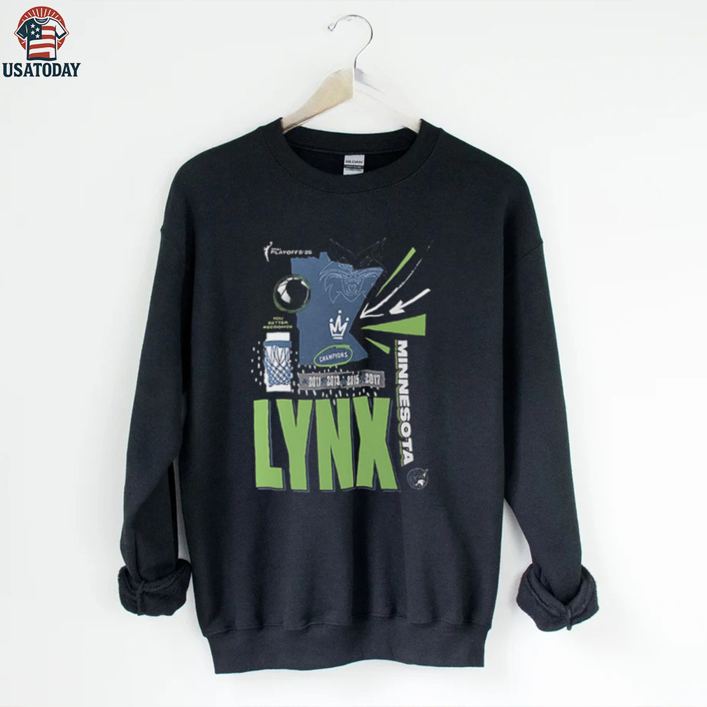 Minnesota Lynx ’11 ’13 ’15 ’17 ’25 WNBA Playoffs 2 sided shirt Minnesota Lynx ’11 ’13 ’15 ’17 ’25 WNBA Playoffs 2 sided shirt