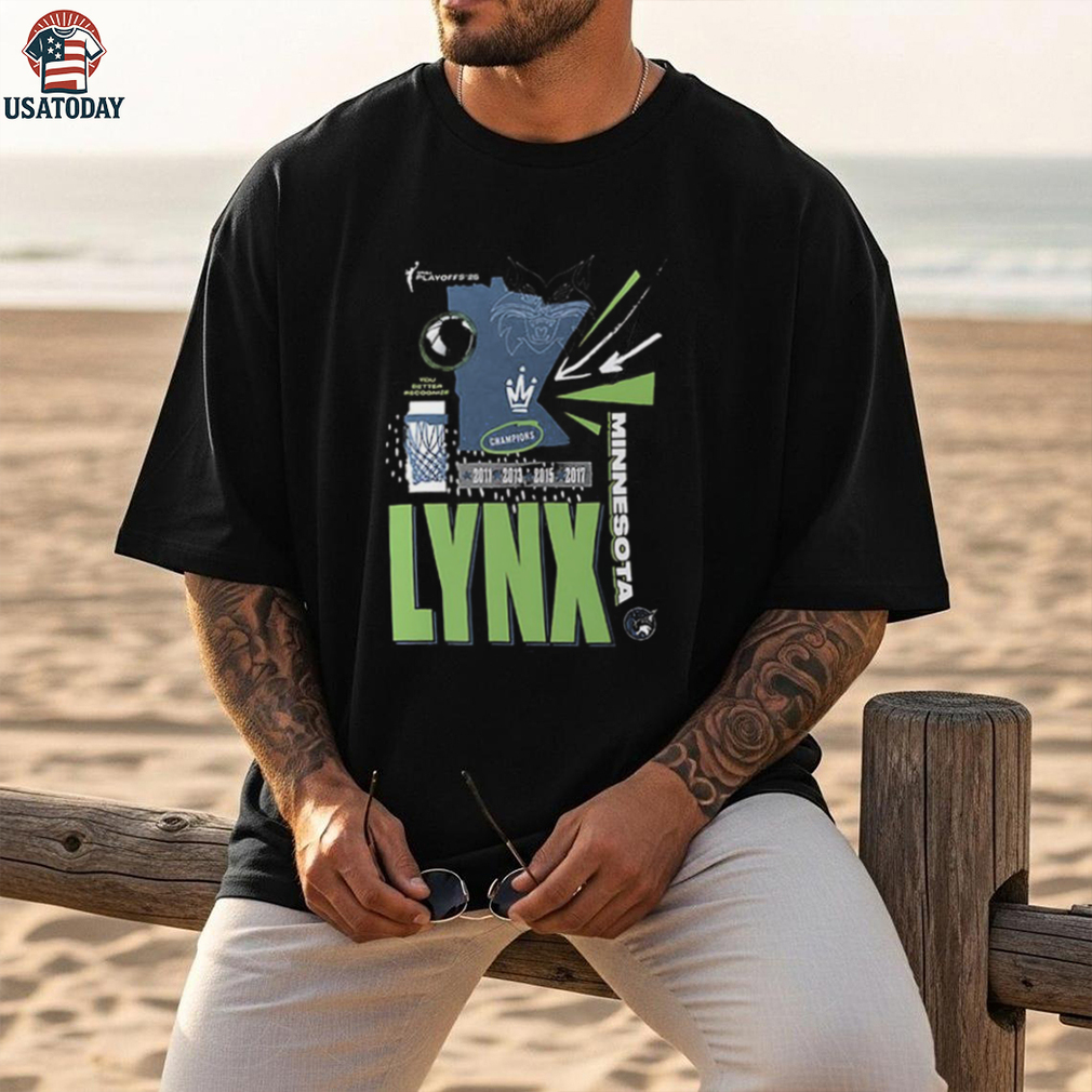 Minnesota Lynx ’11 ’13 ’15 ’17 ’25 WNBA Playoffs 2 sided shirt Minnesota Lynx ’11 ’13 ’15 ’17 ’25 WNBA Playoffs 2 sided shirt