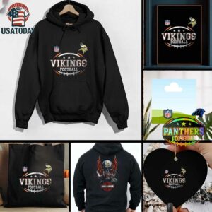 Minnesota Vikings NFL Harley Davidson motorcycle graphic shirt