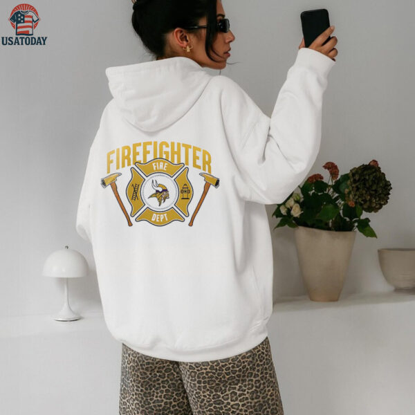 Minnesota Vikings x firefighter appreciation logo shirt