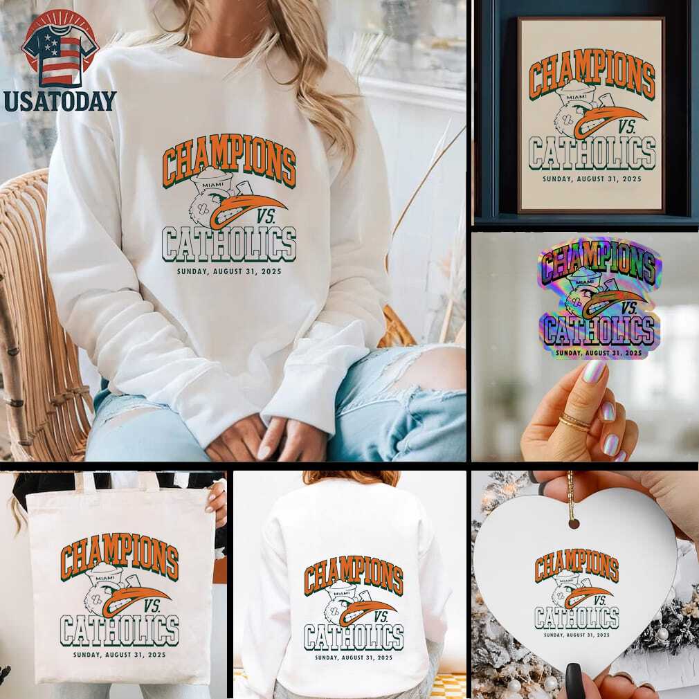 Notre Dame vs Miami Champions vs Catholics 2025 shirt Notre Dame vs Miami Champions vs Catholics 2025 shirt
