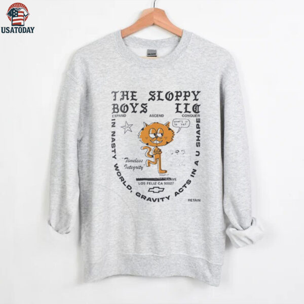 Nasty World the Sloppy Boys LLC expand ascend conquer orange cat shirt