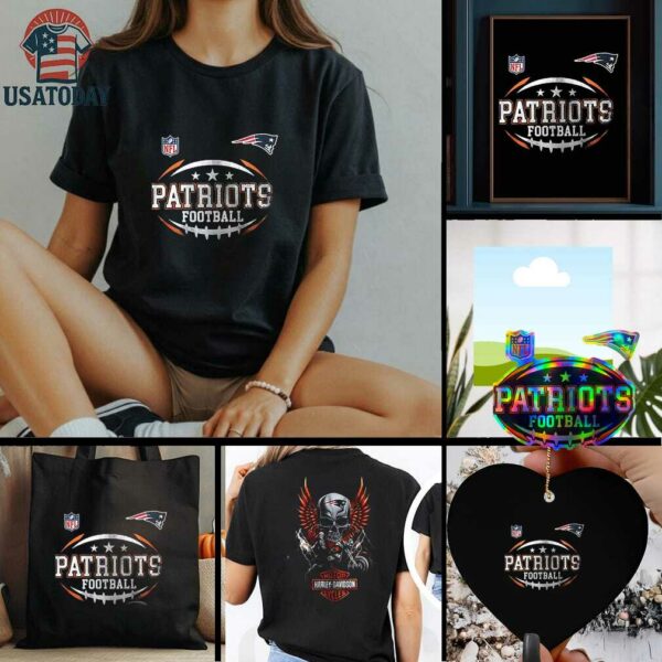 New England Patriots NFL Harley Davidson motorcycle graphic shirt
