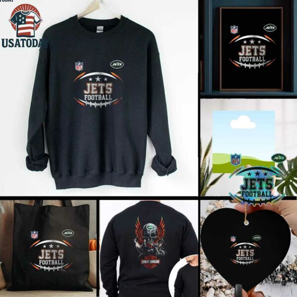 New York Jets NFL Harley Davidson motorcycle graphic shirt