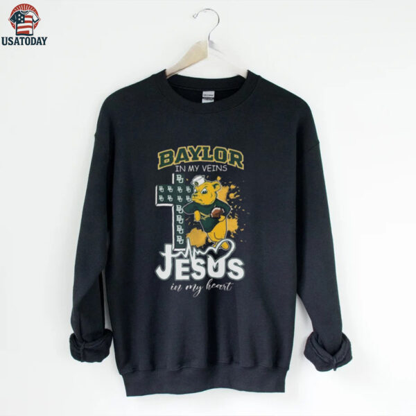 Official Baylor Bears Mascot In My Veins Jesus In My Heart 2025 Shirt