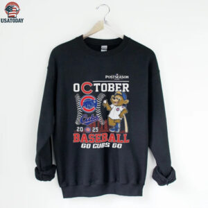 Official Chicago Cubs October 2025 Baseball Go Cubs Go Mascot Shirt
